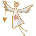 Angel child drawing embroidery design preview showcasing intricate details and vibrant colors.