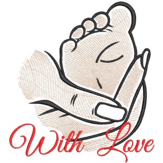 Mother baby with love embroidery design - Embroidery Design