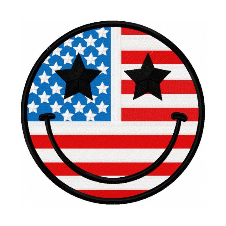 American smile flag embroidery design - Embroidery Design