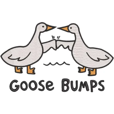 Goose Bump embroidery design preview for farm animals. Filename hint: goose bump embroidery design.
