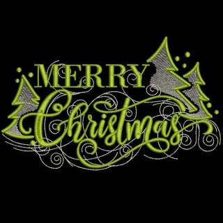 Merry Christmas snowstorm embroidery design - Embroidery Design