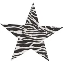 Star zebra embroidery design preview for an ornament. Filename hint: star zebra embroidery design.