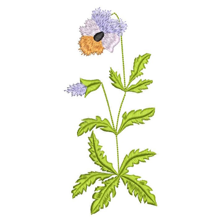 Viola tricolor embroidery design - Embroidery Design