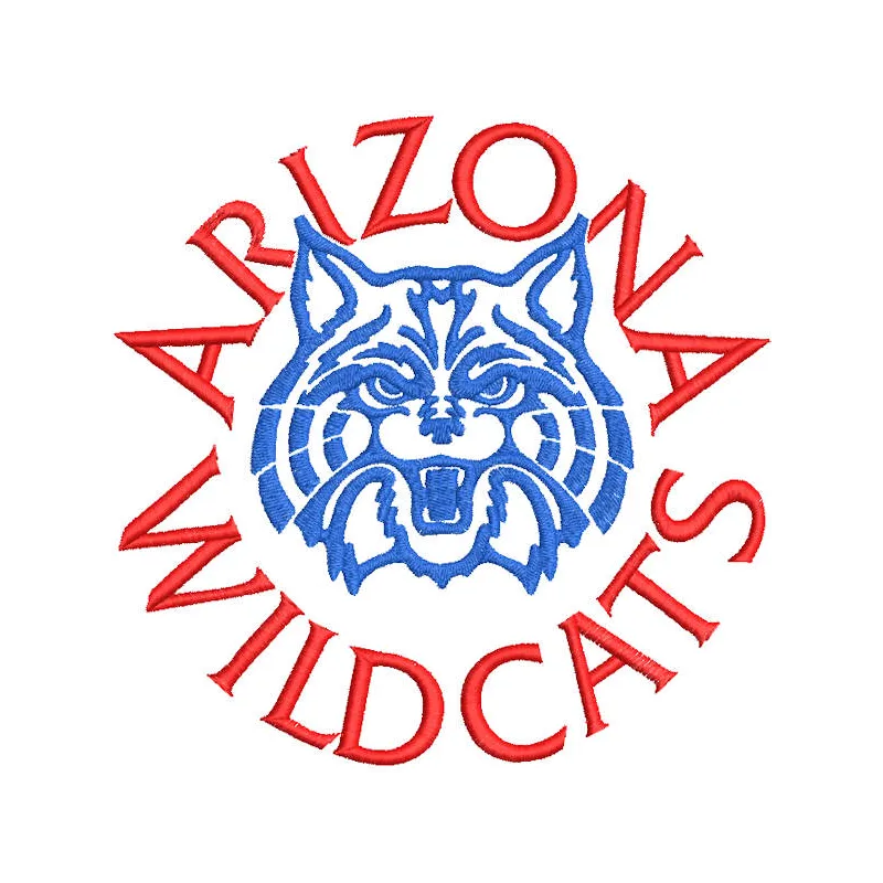 Arizona Wildcats round logo embroidery design preview. Filename hint: arizona wildcats round logo embroidery design.