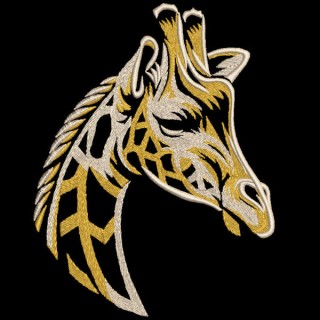 Elegant Stylized Giraffe embroidery design - Embroidery Design