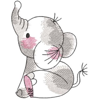 Child elephant embroidery design - Embroidery Design