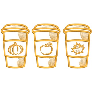 Fall Coffee embroidery design - Embroidery Design