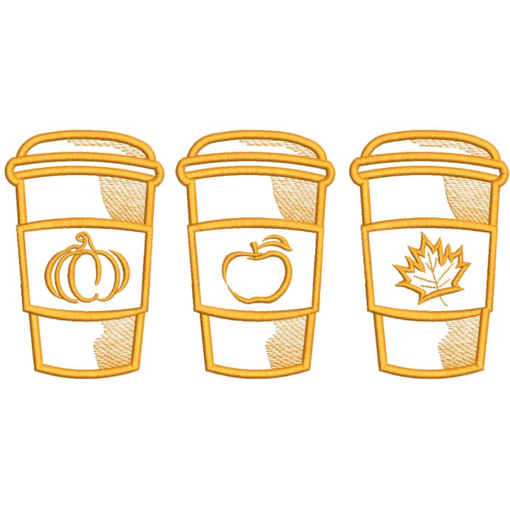 Fall Coffee embroidery design - Embroidery Design