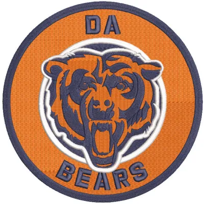 Chicago Da Bears Logo embroidery design preview showcasing vibrant details and clean edges. Filename: chicago da bears logo …