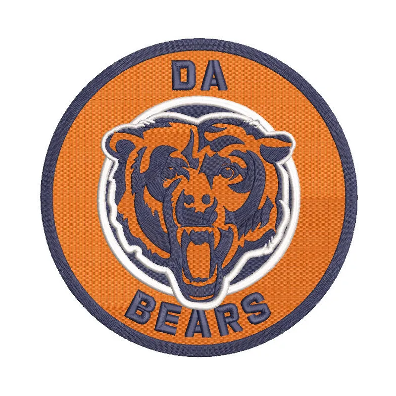Chicago Da Bears Logo embroidery design preview showcasing vibrant details and clean edges. Filename: chicago da bears logo …