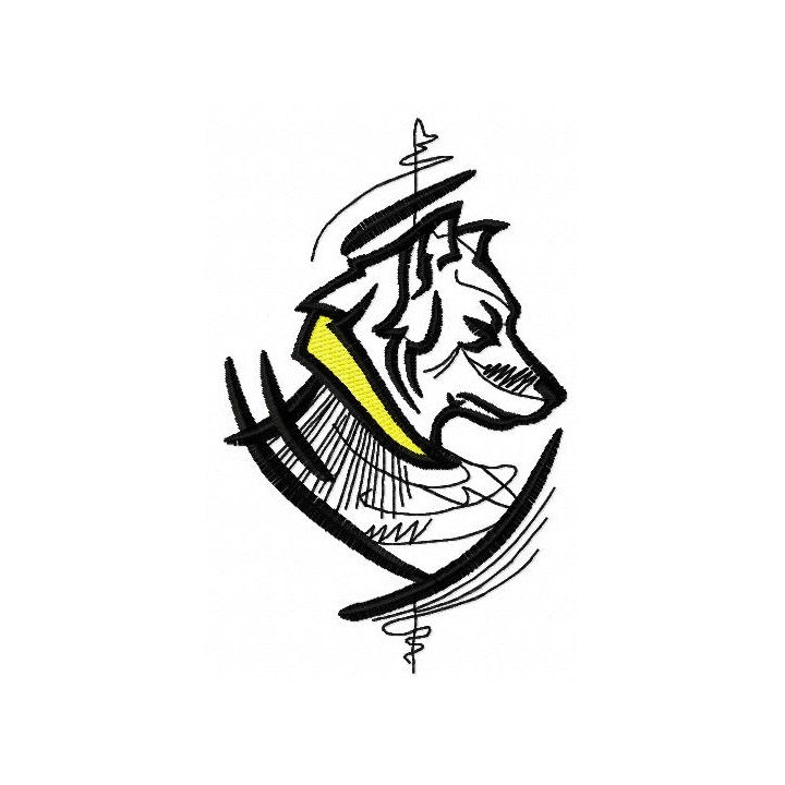 Mystic tribal wolf embroidery design - Embroidery Design