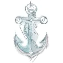 Anchor sketch tattered embroidery design preview showcasing detailed stitching and vibrant colors.