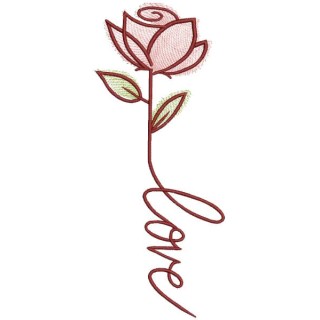 Rose love embroidery design - Embroidery Design