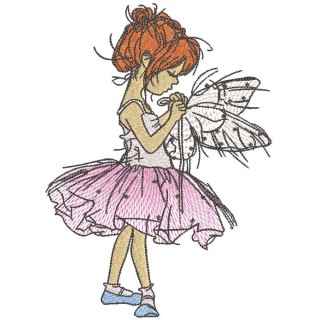 Small Ballerina Dancer Pink lite embroidery design - Embroidery Design