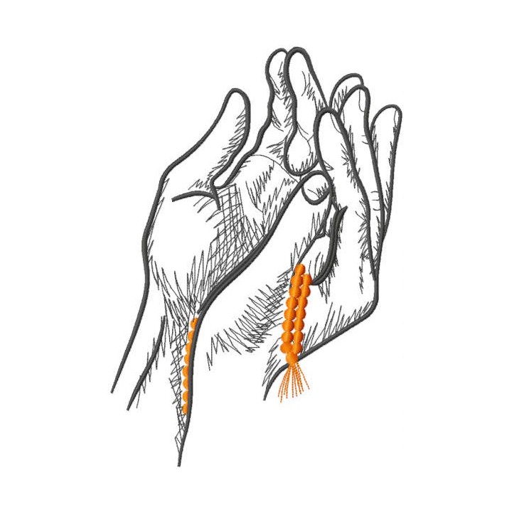 Praying hands embroidery design - Embroidery Design