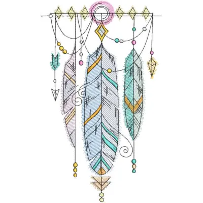 All colors of Native America embroidery design preview showcasing vibrant patterns and intricate details.