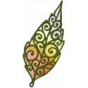 Stained glass leaf embroidery design preview showcasing intricate details and vibrant colors.
