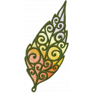 Stained glass leaf embroidery design - Embroidery Design