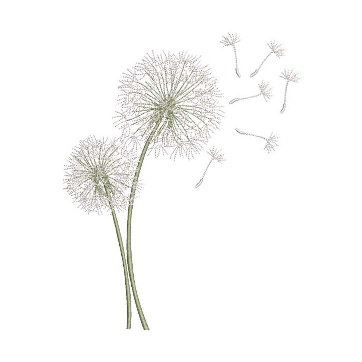 Dandelions in the wind embroidery design - Embroidery Design