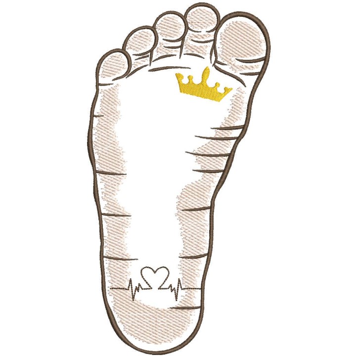 Foot of newborn for memorable date embroidery design - Embroidery Design