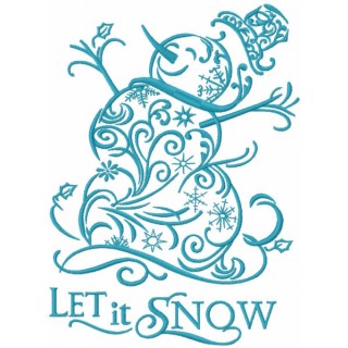 Snowman let it snow embroidery design - Embroidery Design
