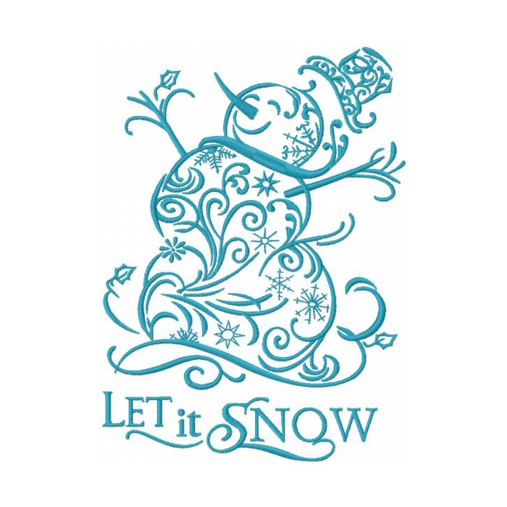 Snowman let it snow embroidery design - Embroidery Design