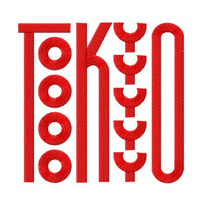 Tokyo typography embroidery design - Embroidery Design