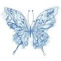 Embroidery design preview of 'butterfly in the wind sketch embroidery design' showcasing intricate details.