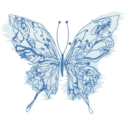 Embroidery design preview of 'butterfly in the wind sketch embroidery design' showcasing intricate details.
