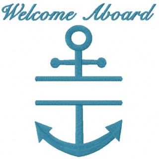 Welcome Aboard anchor embroidery design - Embroidery Design
