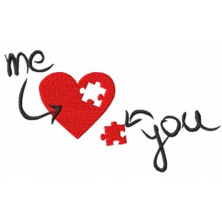 Missing Puzzle Piece to my Heart embroidery design - Embroidery Design