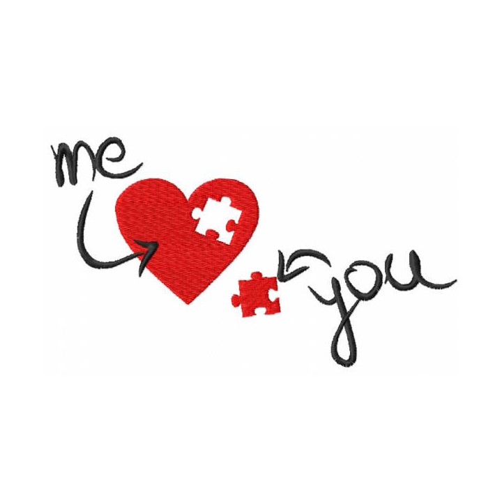 Missing Puzzle Piece to my Heart embroidery design - Embroidery Design