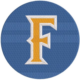 Cal State Fullerton Titans round logo embroidery design - Embroidery Design