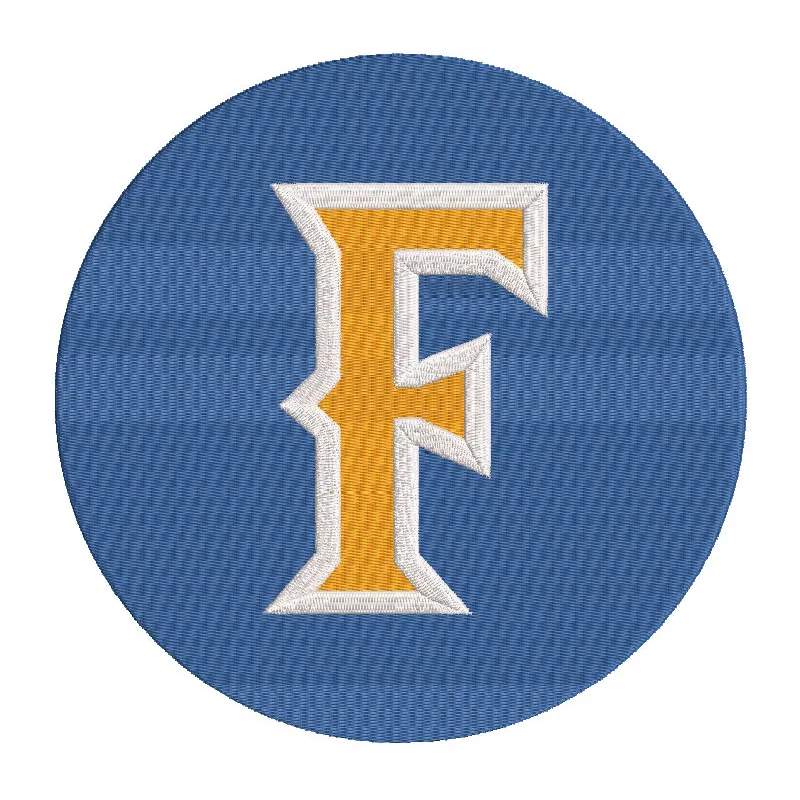 Cal State Fullerton Titans round logo embroidery design preview. Filename hint: cal state fullerton titans round logo embroi…