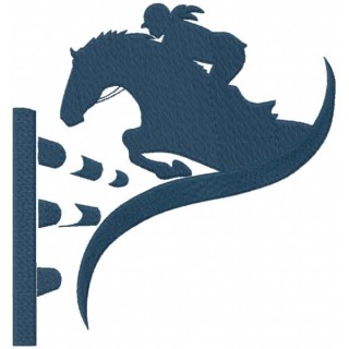 Jumping horse and rider embroidery design - Embroidery Design