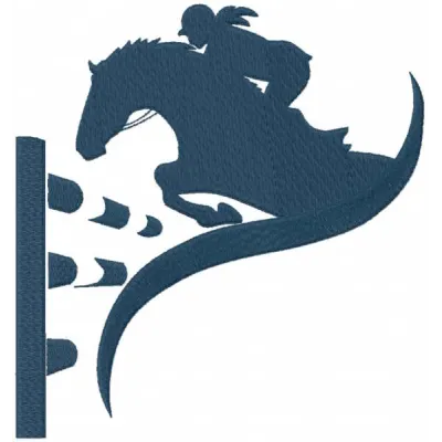 Jumping horse and rider embroidery design preview for machine embroidery. Filename: jumping horse and rider embroidery desig…