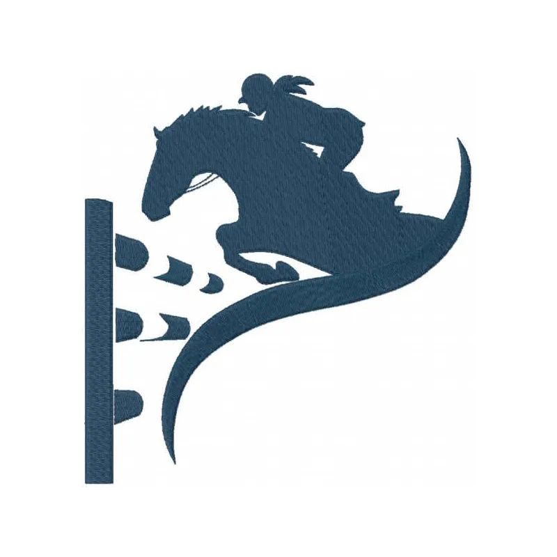 Jumping horse and rider embroidery design preview for machine embroidery. Filename: jumping horse and rider embroidery desig…