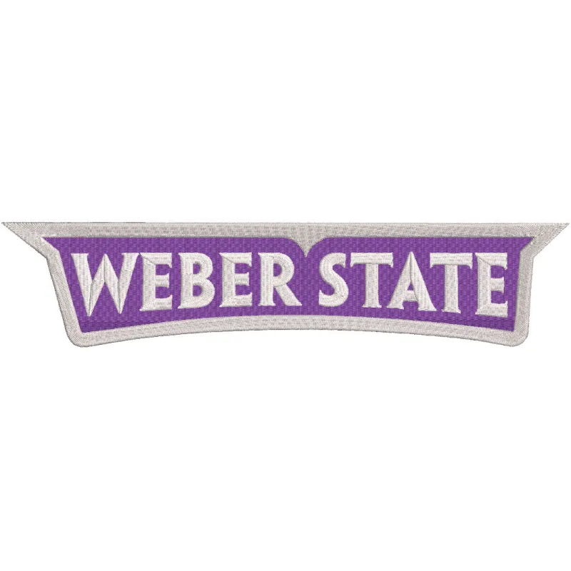 Weber State Wildcats wordmark logo embroidery design preview. Filename: weber state wildcats wordmark logo embroidery design.