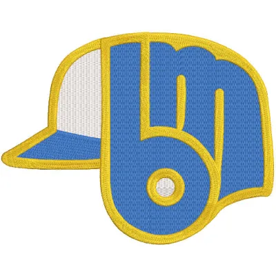 Milwaukee Brewers alternate logo embroidery design preview. milwaukee brewers alternate logo embroidery design