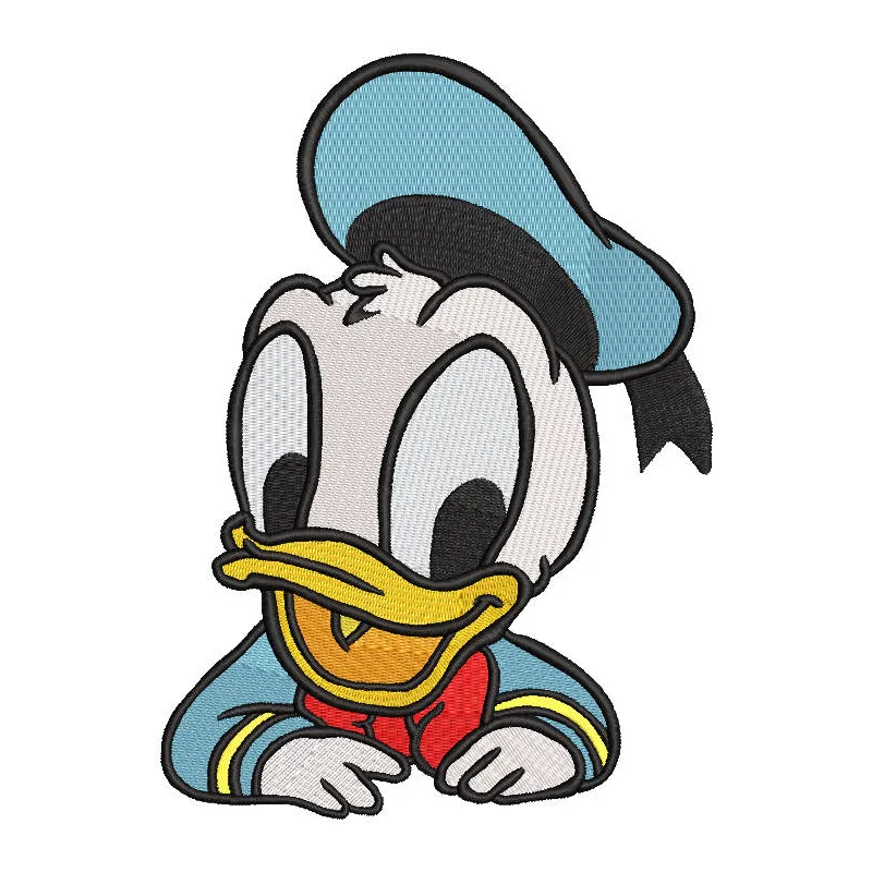 Donald Duck baby embroidery design preview showcasing vibrant colors and detailed stitching. Filename: donald duck baby embr…