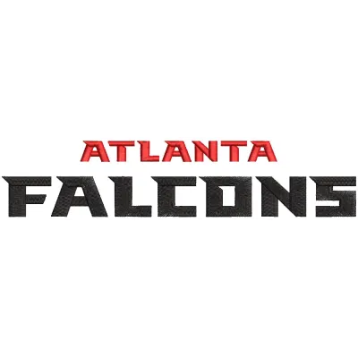Atlanta Falcons Wordmark Logo embroidery design preview. Filename: atlanta falcons wordmark logo embroidery design.