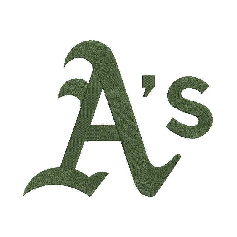 Athletics Primary logo embroidery design preview showcasing detailed stitching and vibrant colors. Filename: athletics prima…