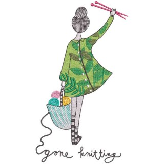 Gone knitting embroidery design - Embroidery Design