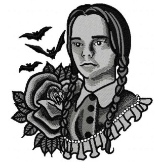 Wednesday Addams Family embroidery design - Embroidery Design