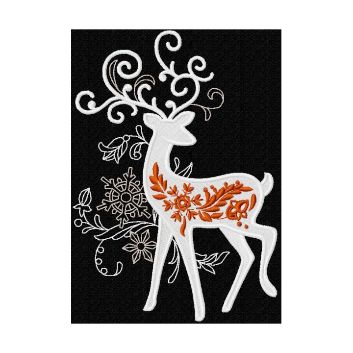 Christmas reindeer embroidery design - Embroidery Design