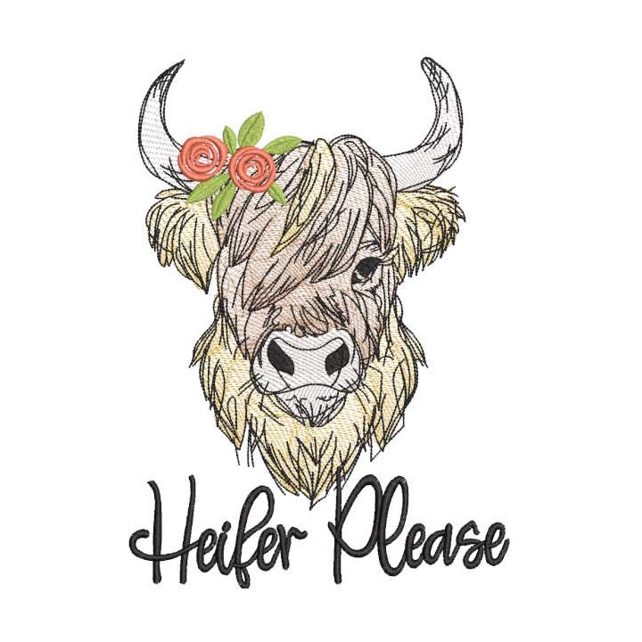 Heifer please embroidery design - Embroidery Design