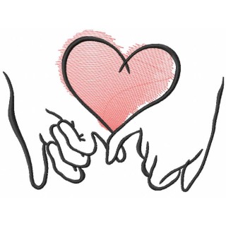 Love holding hands embroidery design - Embroidery Design