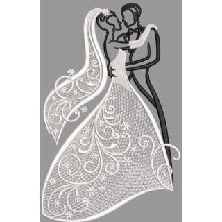 Married couple embroidery design - Embroidery Design