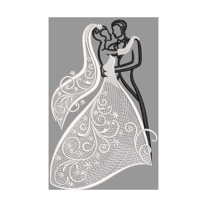 Married couple embroidery design - Embroidery Design