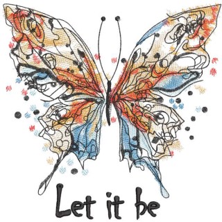 Butterfly let it be embroidery design - Embroidery Design